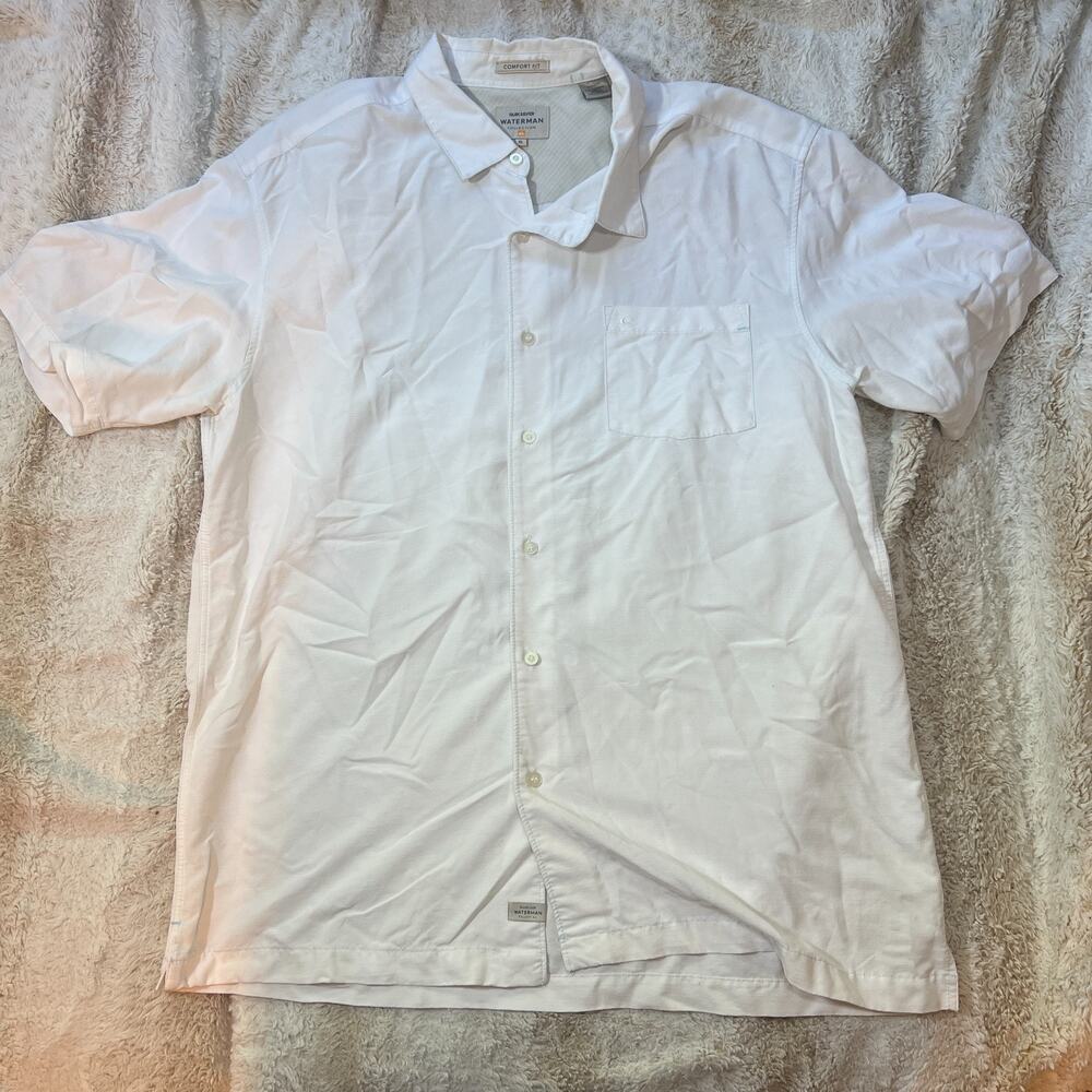 Quiksilver Waterman Shirt XL Comfort Fit Casual Beach Button Up Short Sleeve Men